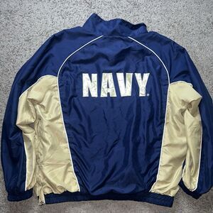 VTG Naval Academy - Navy University Military Windbreaker Blue Women XL 90s
